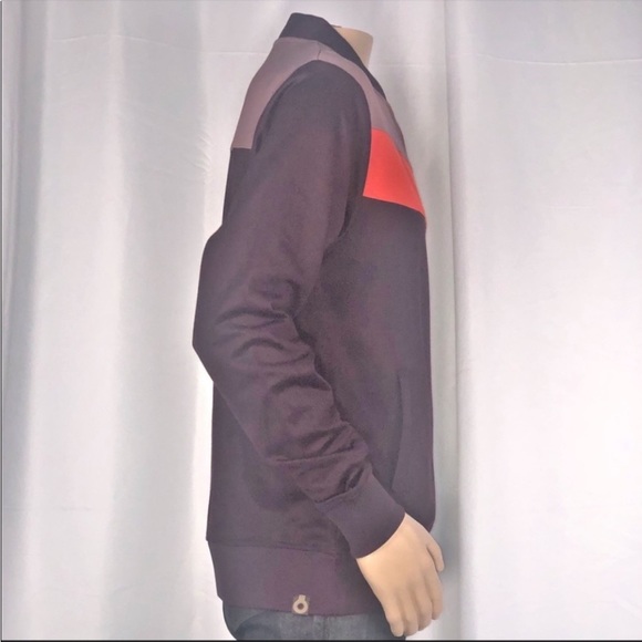 4 Funky Flavours Can’t Hold Back Taupe Purple & Orange Color Block Jacket SzL - Picture 8 of 16
